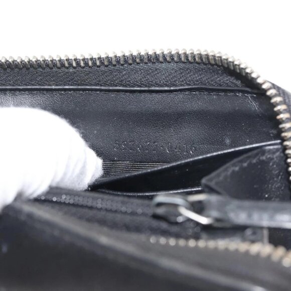 GUCCI Blade Embroidery Long Wallet Leather Silver Black Auth - Picture 15 of 16